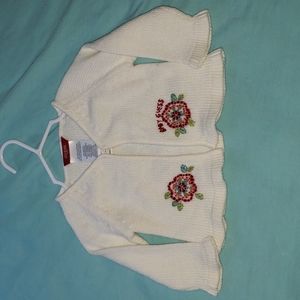 Vintage Baby Guess Girl's Embroidered Cardigan 6/9 Months
